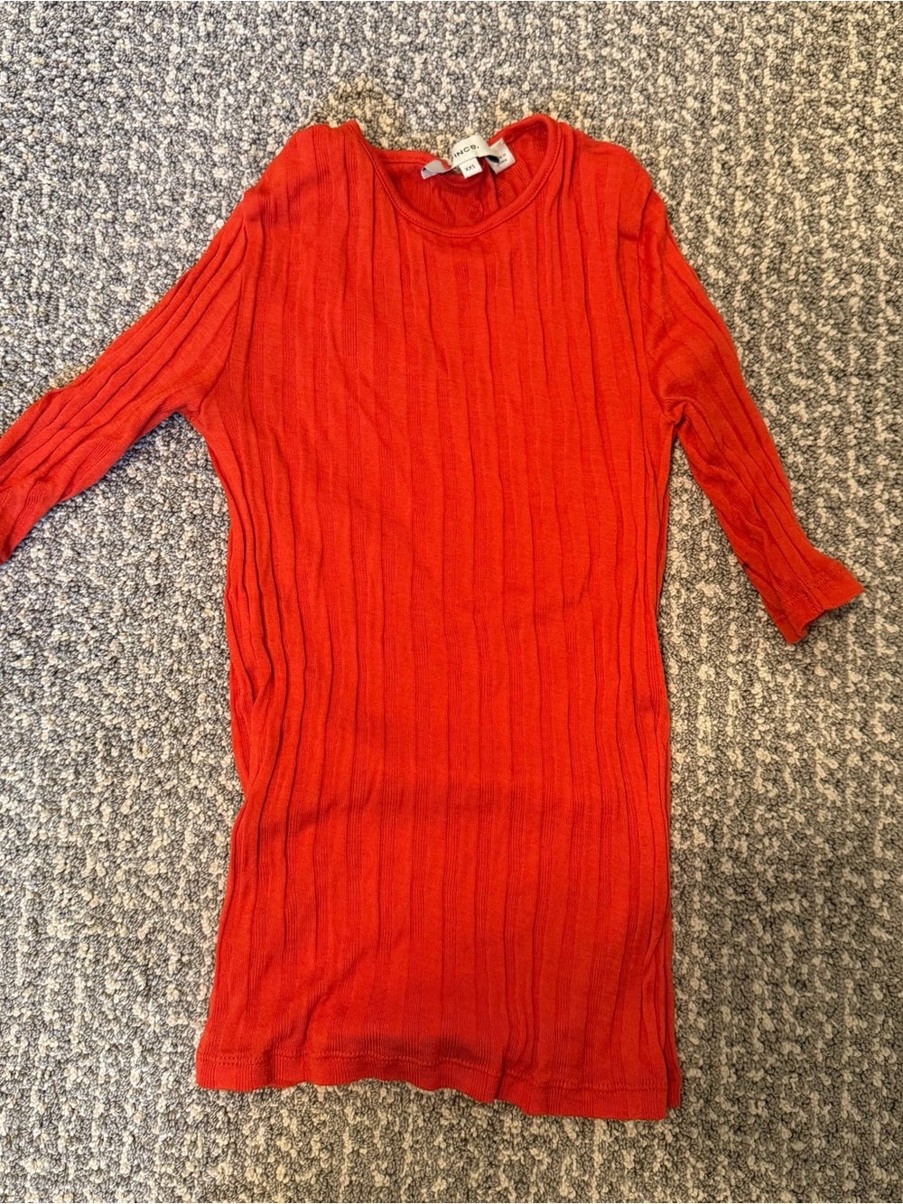 Vince Ribbed Knit Long-Sleeve Top in Bright Red